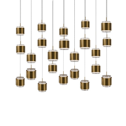 dweLED Banded 23 Light Multi-Light Pendant, Black/Frosted - PD-68923L-BK