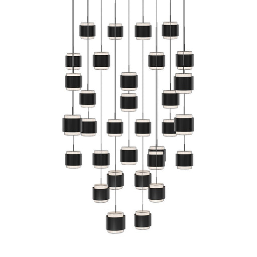 dweLED Banded 41 Light Multi-Light Pendant, Black/Frosted - PD-68941S-BK