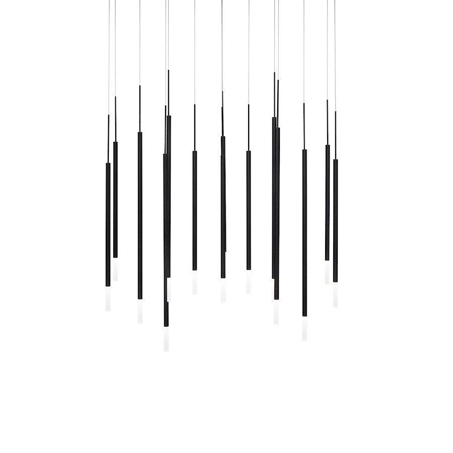 dweLED Viggo 3Lt 24" Linear Multi Pendant 27-30-35-40K, Black - PD-69403L1-BK