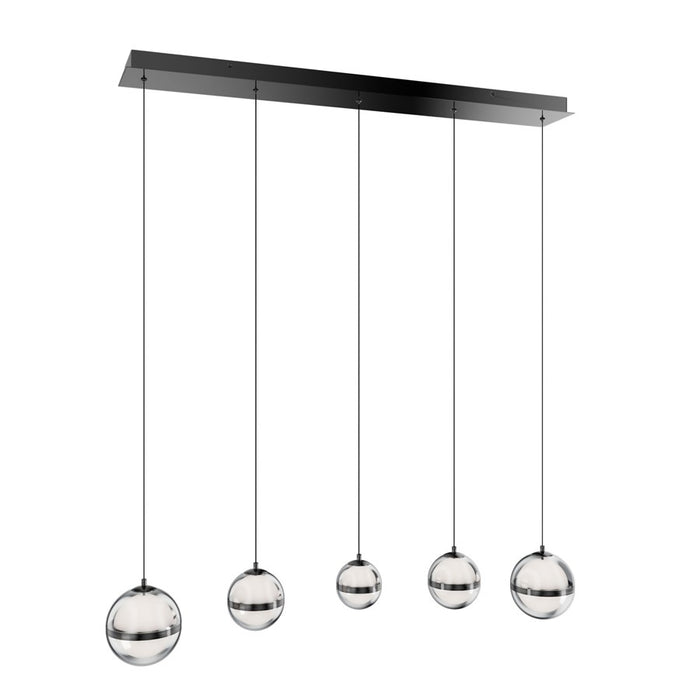 dweLED Cyllindra 5Lt Linear Multi-Light Pendant, Black Chrome/ - PD-77505L-BC
