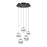 dweLED Cyllindra 5 Light Round Multi-Light Pendant, Black Chrome/ - PD-77505R-BC