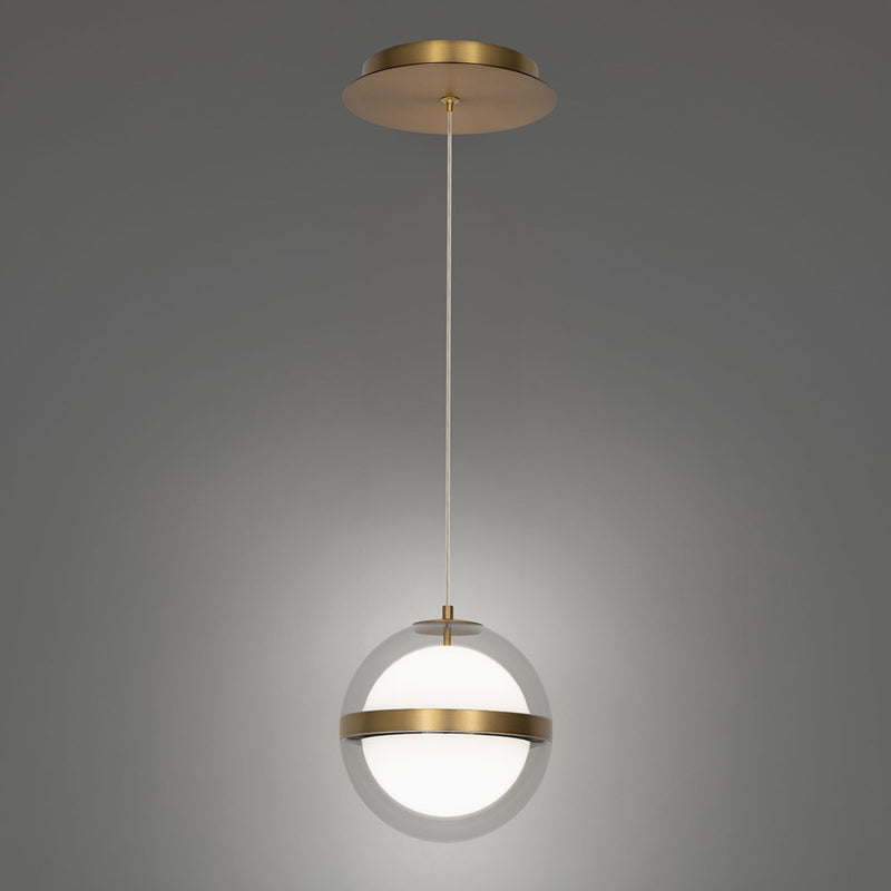 dweLED Cyllindra 1 Light 6" Mini-Pendant/3500K, Aged Brass