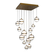 dweLED Cyllindra 13 Light Multi-Light Pendant, Aged Brass/ - PD-77513S-AB