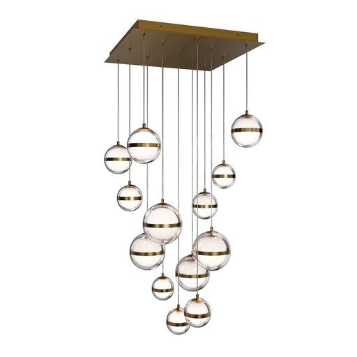 dweLED Cyllindra 13 Light Multi-Light Pendant, Aged Brass/ - PD-77513S-AB