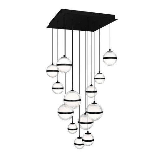 dweLED Cyllindra 13 Light Multi-Light Pendant, Black Chrome/ - PD-77513S-BC