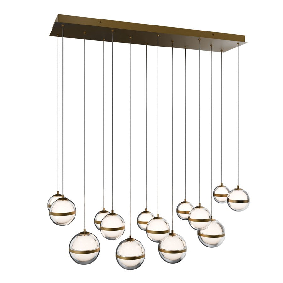 dweLED Cyllindra 14 Light Multi-Light Pendant, Aged Brass/ - PD-77514L-AB