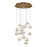 dweLED Cyllindra 15 Light Multi-Light Pendant, Aged Brass/ - PD-77515R-AB