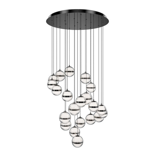 dweLED Cyllindra 21 Light Multi-Light Pendant, Black Chrome/ - PD-77521R-BC
