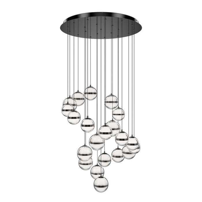 dweLED Cyllindra 21 Light Multi-Light Pendant, Black Chrome/ - PD-77521R-BC