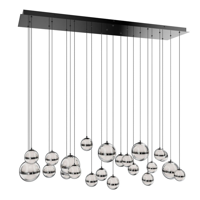 dweLED Cyllindra 23 Light Multi-Light Pendant, Black Chrome/ - PD-77523L-BC