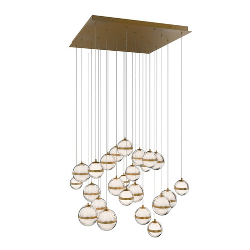 dweLED Cyllindra 25 Light Multi-Light Pendant, Aged Brass/ - PD-77525S-AB