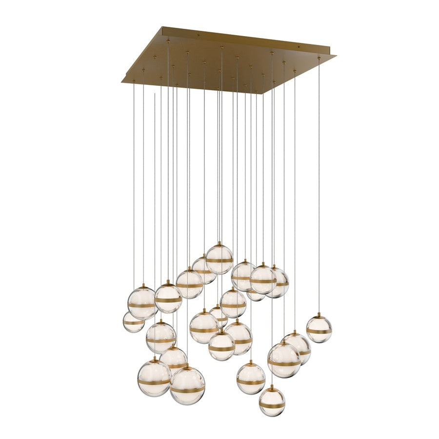 dweLED Cyllindra 25 Light Multi-Light Pendant, Aged Brass/ - PD-77525S-AB