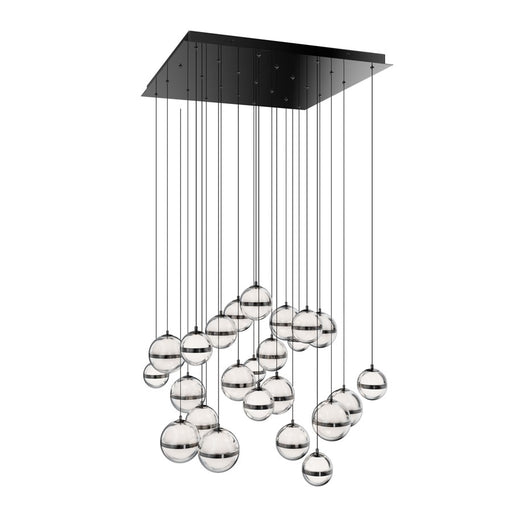 dweLED Cyllindra 25 Light Multi-Light Pendant, Black Chrome/ - PD-77525S-BC