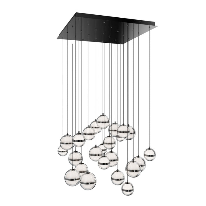 dweLED Cyllindra 25 Light Multi-Light Pendant, Black Chrome/ - PD-77525S-BC