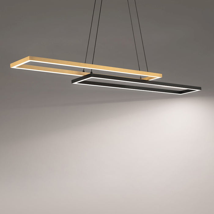 dweLED Double Entendre 42" LED Linear Pendant 2700K, BKBS