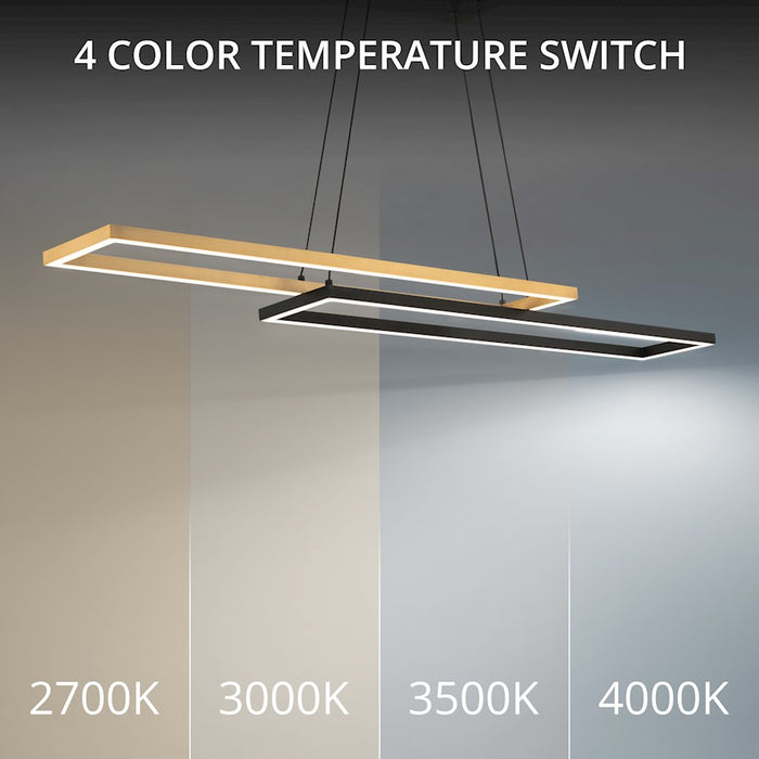 dweLED Double Entendre 42" LED Linear Pendant 2700K, BKBS