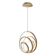 dweLED Hoopla 1 Light 13" Pendant/2700K, Aged Brass/White - PD-81513-27-AB
