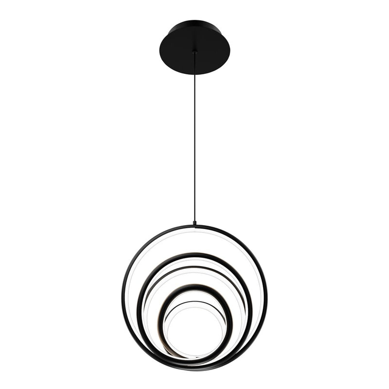 dweLED Hoopla 1 Light 13" Pendant/2700K, Black/White