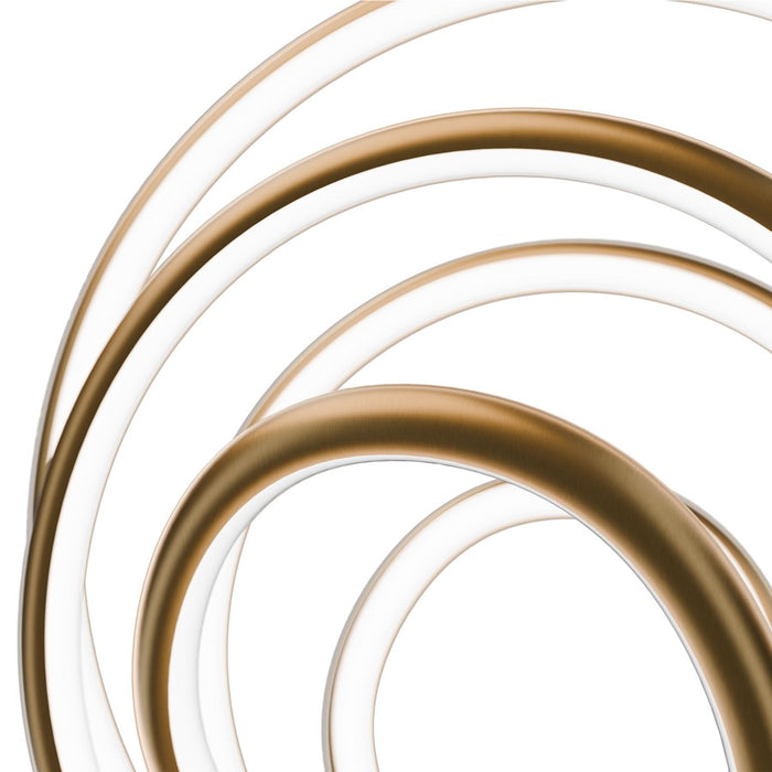 dweLED Hoopla 1 Light 13" Pendant/3000K, Aged Brass/White