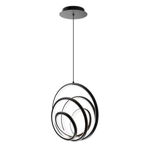 dweLED Hoopla 1 Light 13" Pendant/3000K, Black/White - PD-81513-30-BK