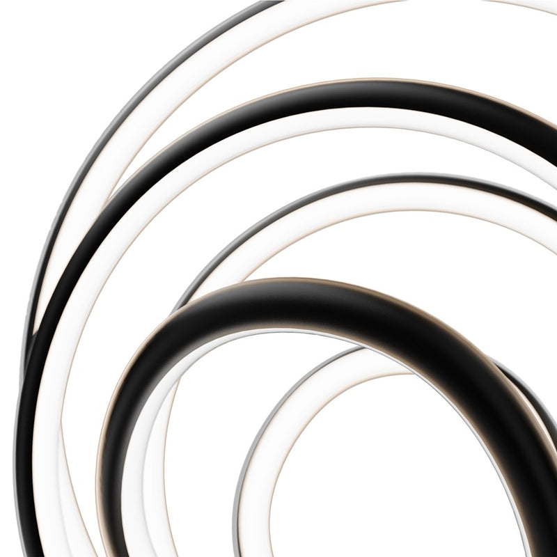 dweLED Hoopla 1 Light 13" Pendant/3500K, Black/White