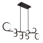 dweLED Satalite 10 Light 42" Linear Pendant/3000K, Black/Opal - PD-83542-30-BK