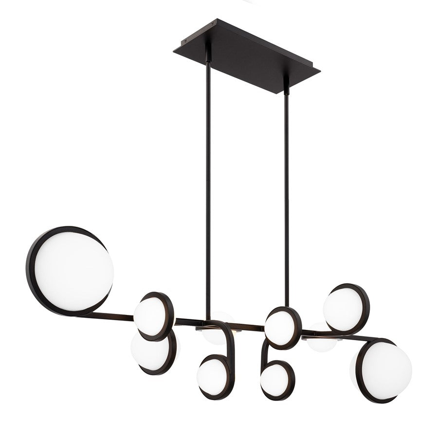 dweLED Satalite 10 Light 42" Linear Pendant/3000K, Black/Opal - PD-83542-30-BK