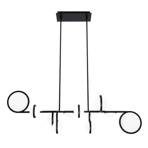 dweLED Satalite 10 Light 42" Linear Pendant/3500K, Black/Opal