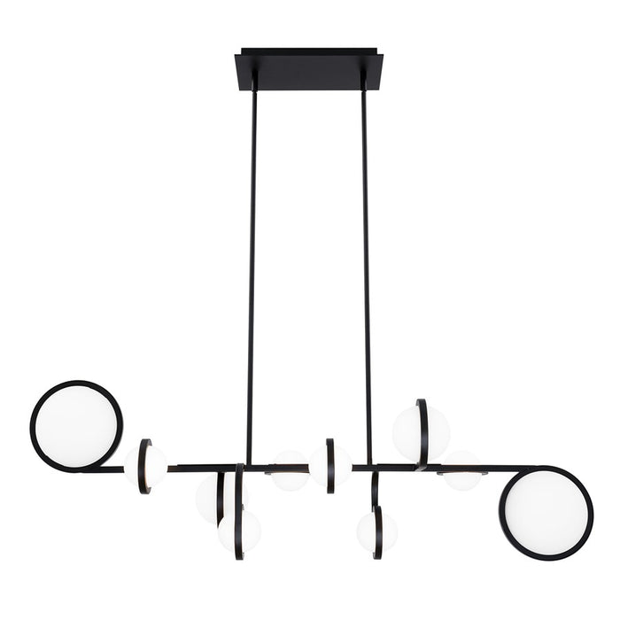 dweLED Satalite 10 Light 42" Linear Pendant/4000K, Black/Opal