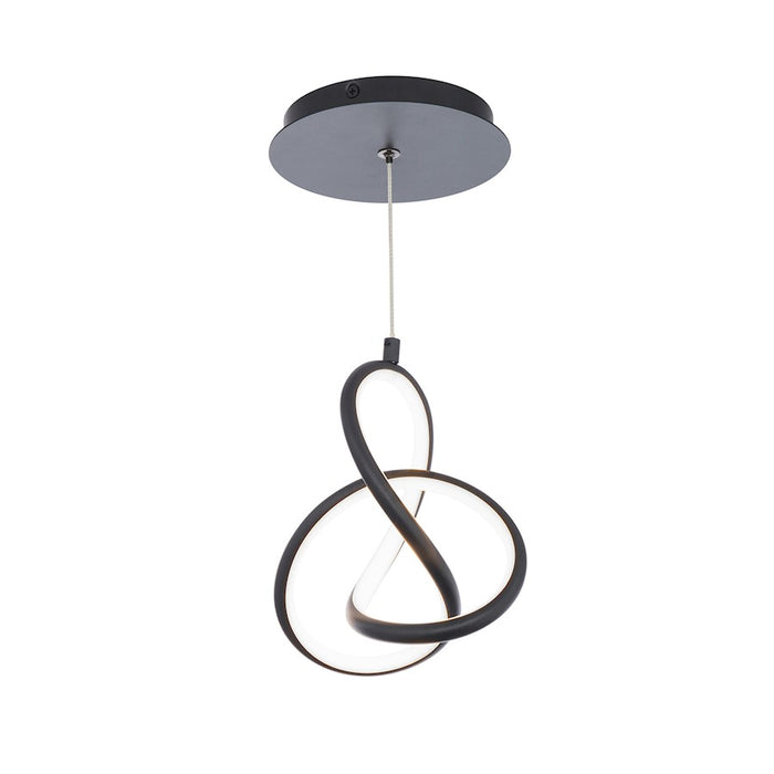 dweLED Vornado 7" LED 1 Light Pendant, 3000K, Chrome/White