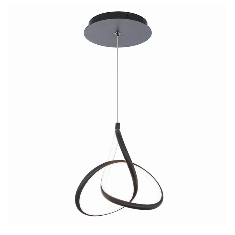 dweLED Vornado 7" LED 1 Light Pendant, 3000K, Chrome/White