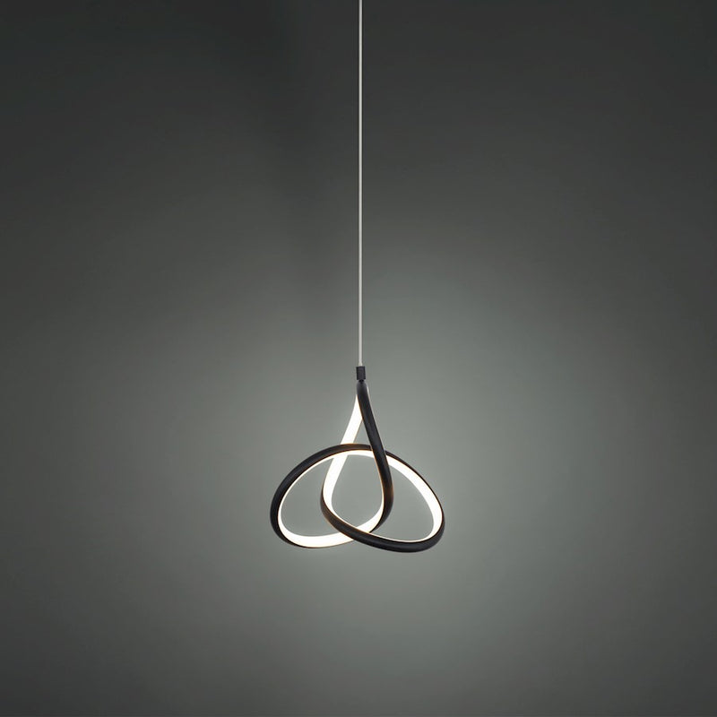 dweLED Vornado 7" LED 1 Light Pendant, 3000K, Chrome/White