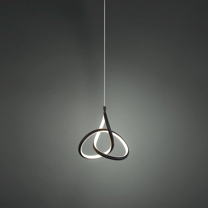 dweLED Vornado 7" LED 1 Light Pendant, 3000K, Chrome/White