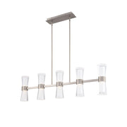 dweLED Hourglass 5Lt 36" Linear Pendant/3000K, Nickel/Etch - PD-91536-30-BN