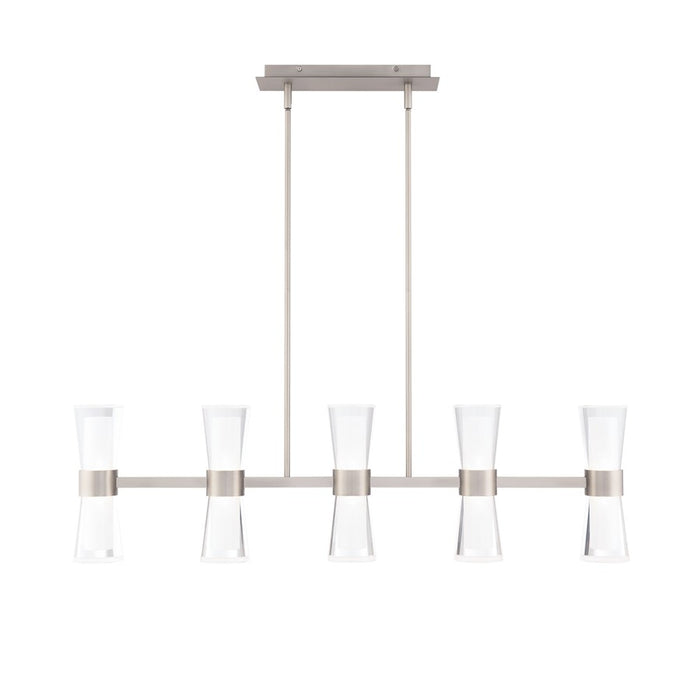 dweLED Hourglass 5Lt 36" Linear Pendant/4000K, Nickel/Etch