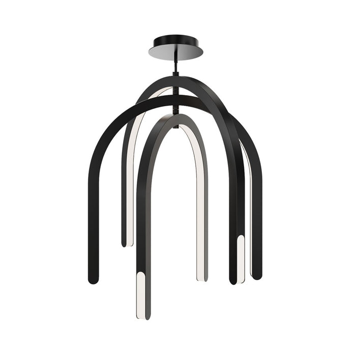 dweLED Helmet 3 Light 30" Pendant/2700K, Black/White