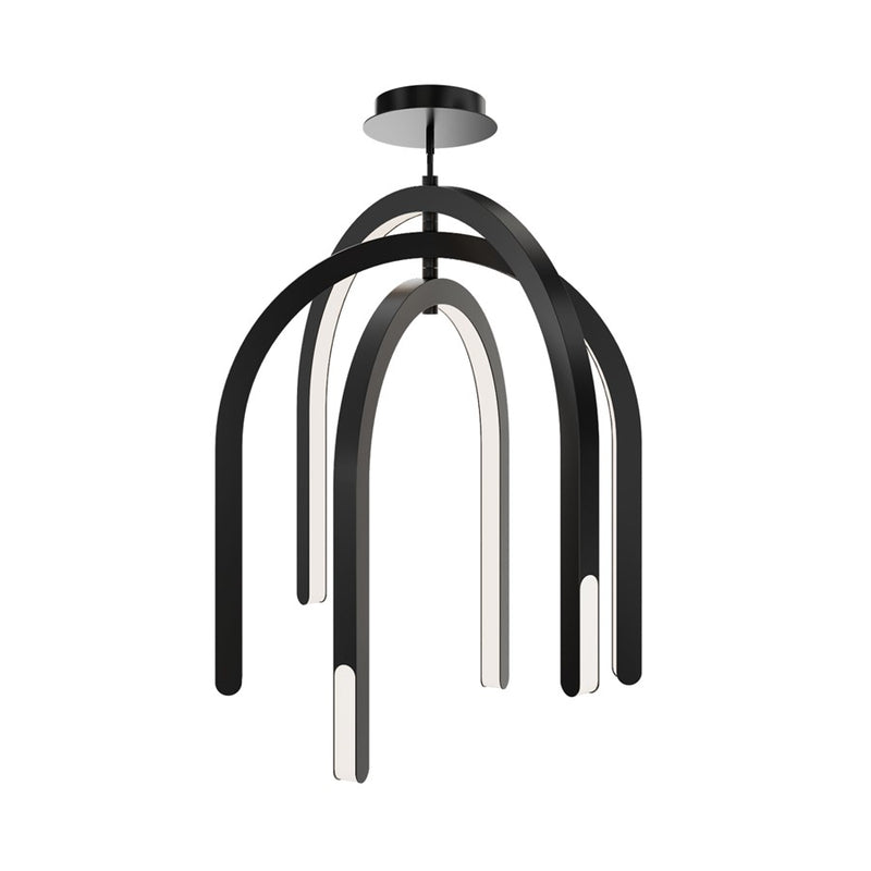 dweLED Helmet 3 Light 30" Pendant/3000K, Black/White