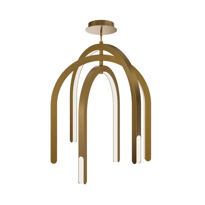 dweLED Helmet 3 Light 30" Pendant/3500K, Aged Brass/White