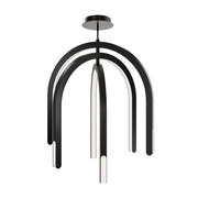 dweLED Helmet 3 Light 30" Pendant/3500K, Black/White - PD-93534-35-BK