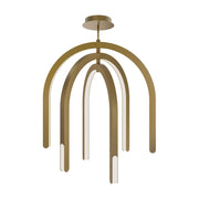 dweLED Helmet 3 Light 30" Pendant/4000K, Aged Brass/White - PD-93534-40-AB
