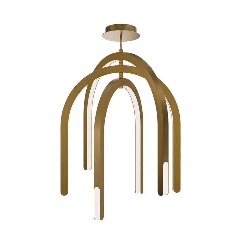 dweLED Helmet 3 Light 30" Pendant/4000K, Aged Brass/White