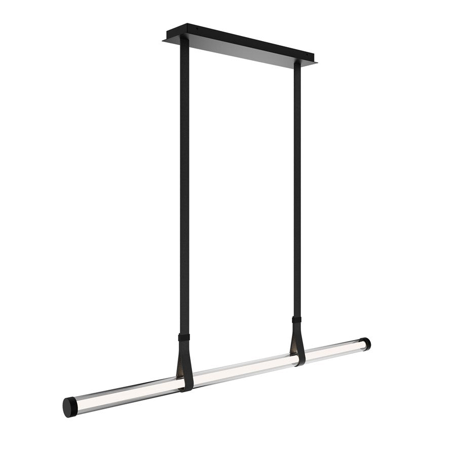 dweLED Balance Beam 1Lt 53" Linear Pendant/3500K, Black/Frost - PD-97552-35-BK