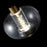 dweLED Crater 8" LED 1 Light Pendant, 3500K, Brass/Clear