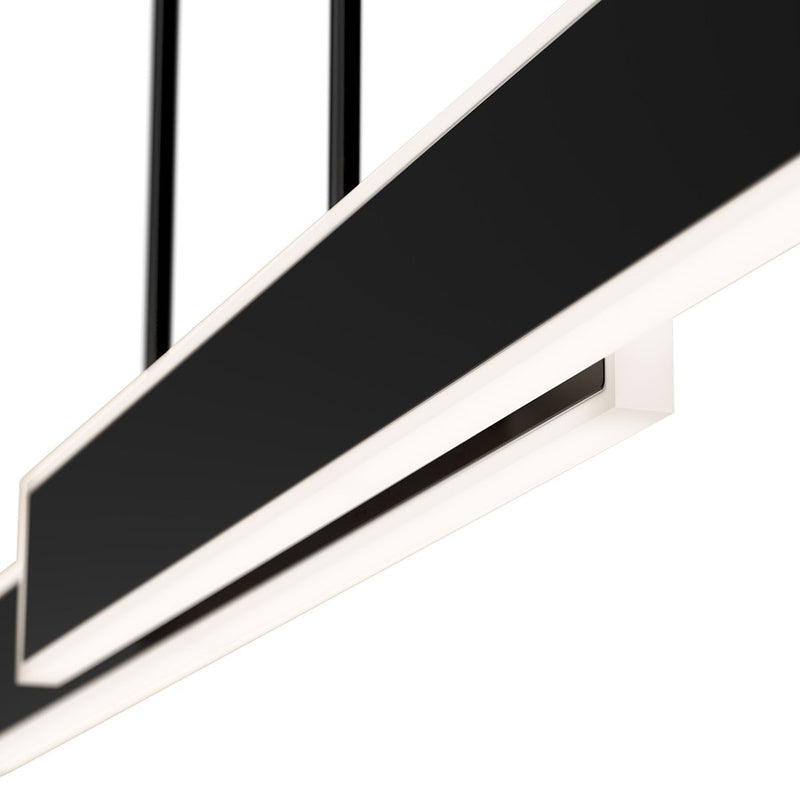 dweLED Bastone 2Lt 50" Linear Pendant/2700K, Black/Clear/Etched