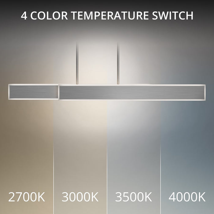 dweLED Bastone 2Lt 50" Linear Pendant/2700K, Nickel/Clear/Etch