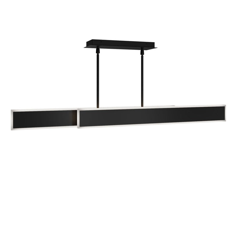 dweLED Bastone 2Lt 50" Linear Pendant/3000K, Black/Clear/Etched - PD-99450-30-BK