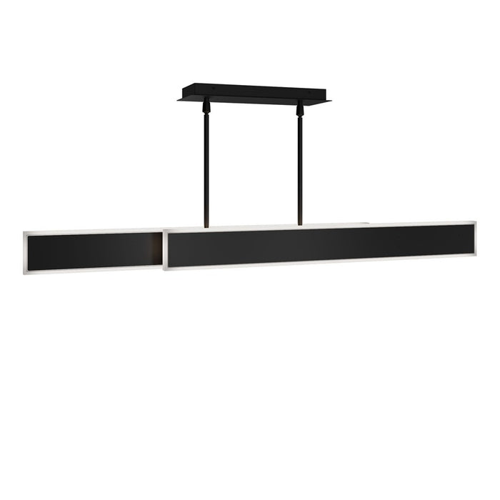 dweLED Bastone 2Lt 50" Linear Pendant/3500K, Black/Clear/Etched - PD-99450-35-BK