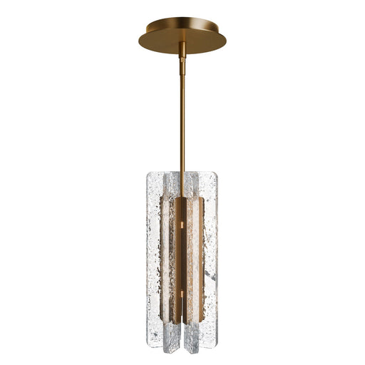 WAC Lighting Cartridge 6in 1-Light Mini-Pendant | Modern Aged Brass and Clear Textured Acrylic | Kitchen Island & Dining Room | Model PD401614-AB