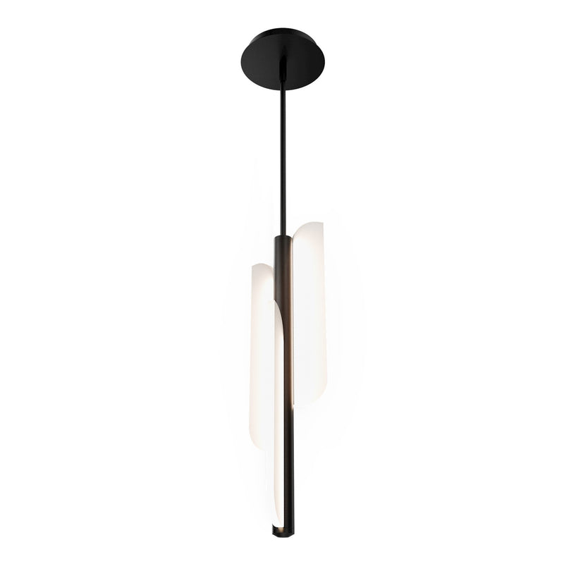 WAC Lighting Dripstone 1-Light Mini Pendant | Modern Black Aluminum and Frosted Acrylic | Kitchen Island & Dining Room | 19in H | Model PD405619-BK