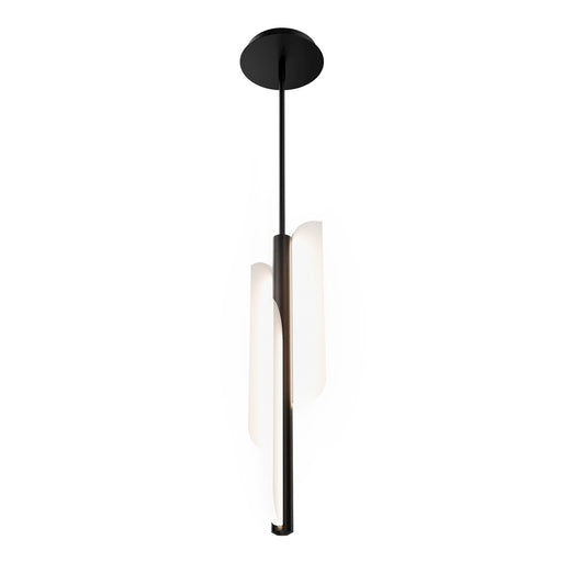 WAC Lighting Dripstone 1-Light Mini Pendant | Modern Black Aluminum and Frosted Acrylic | Kitchen Island & Dining Room | 19in H | Model PD405619-BK